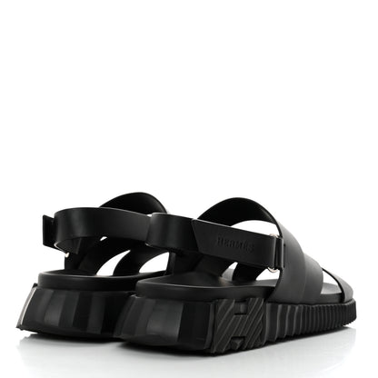Hermes Calfskin Goatskin Mens Electric Sandals 43 Black 4 of 9