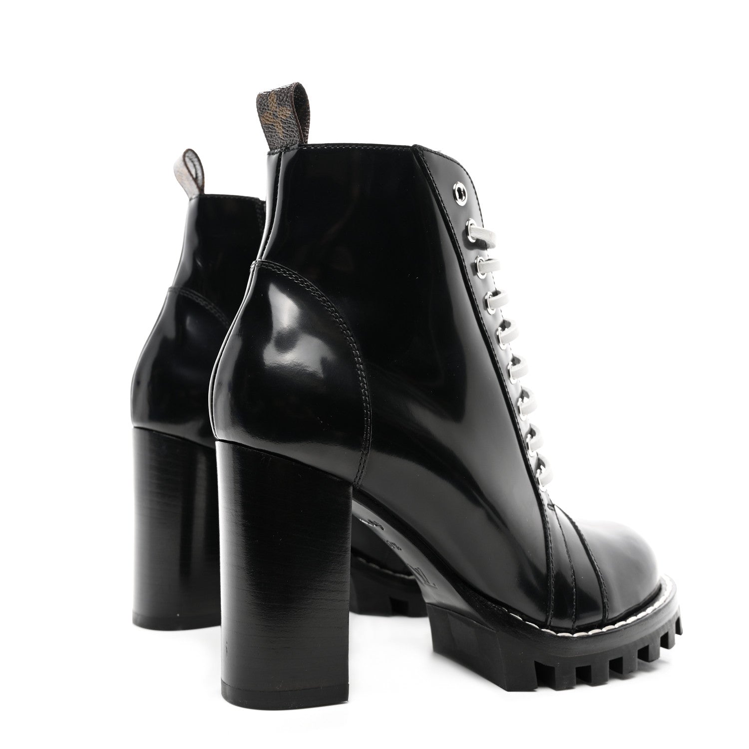Louis Vuitton Glazed Calfskin Star Trail Ankle Boots 37.5 Black 4 of 8
