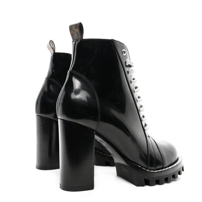 Louis Vuitton Glazed Calfskin Star Trail Ankle Boots 37.5 Black 4 of 8