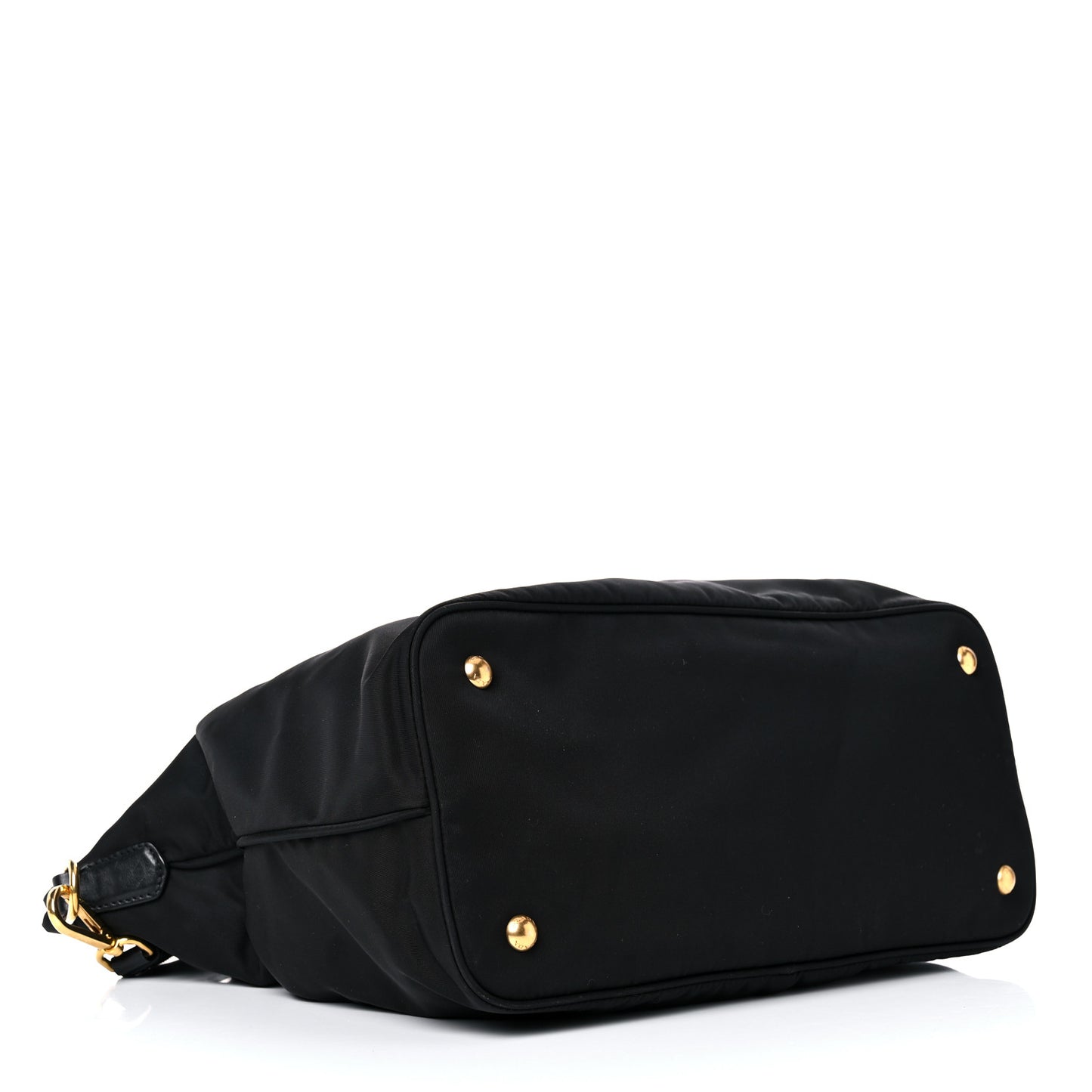 Tessuto Nylon Soft Calfskin Shopping Satchel Black
