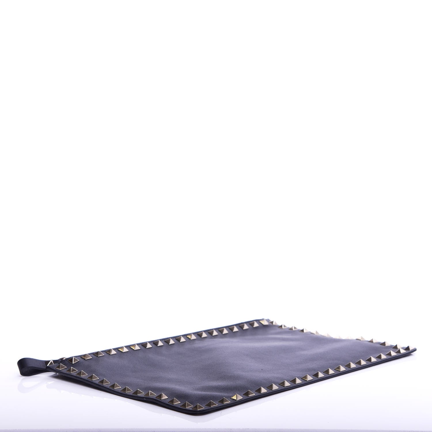 Valentino Garavani Vitello Large Rockstud Zip Pouch Black 4 of 8