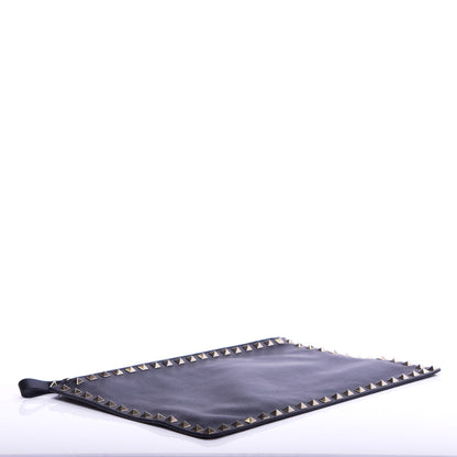 Valentino Garavani Vitello Large Rockstud Zip Pouch Black 4 of 8