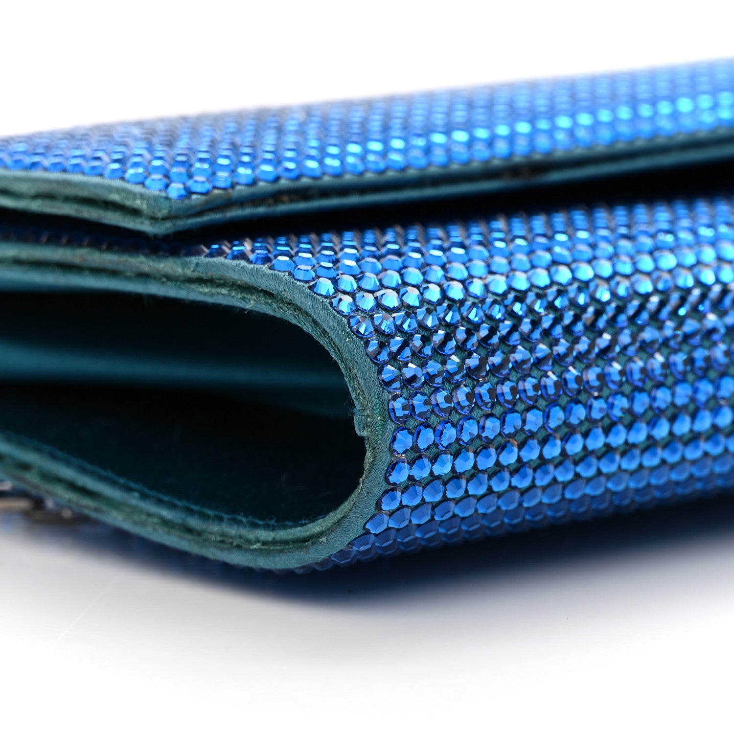 Judith Leiber Swarovski Crystal Flap Clutch Capri Blue 9 of 16