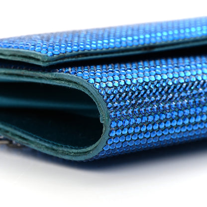 Judith Leiber Swarovski Crystal Flap Clutch Capri Blue 9 of 16