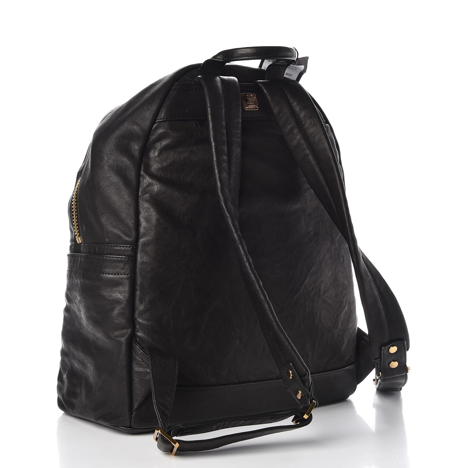 MCM Lambskin Fox Fur Medium Stark Insignia Backpack Black 3 of 9