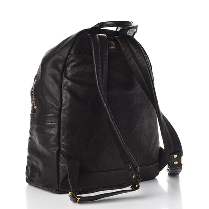 MCM Lambskin Fox Fur Medium Stark Insignia Backpack Black 3 of 9