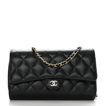 Chanel Caviar Quilted Phone Holder Wallet on Removable Chain Black 3 of 13