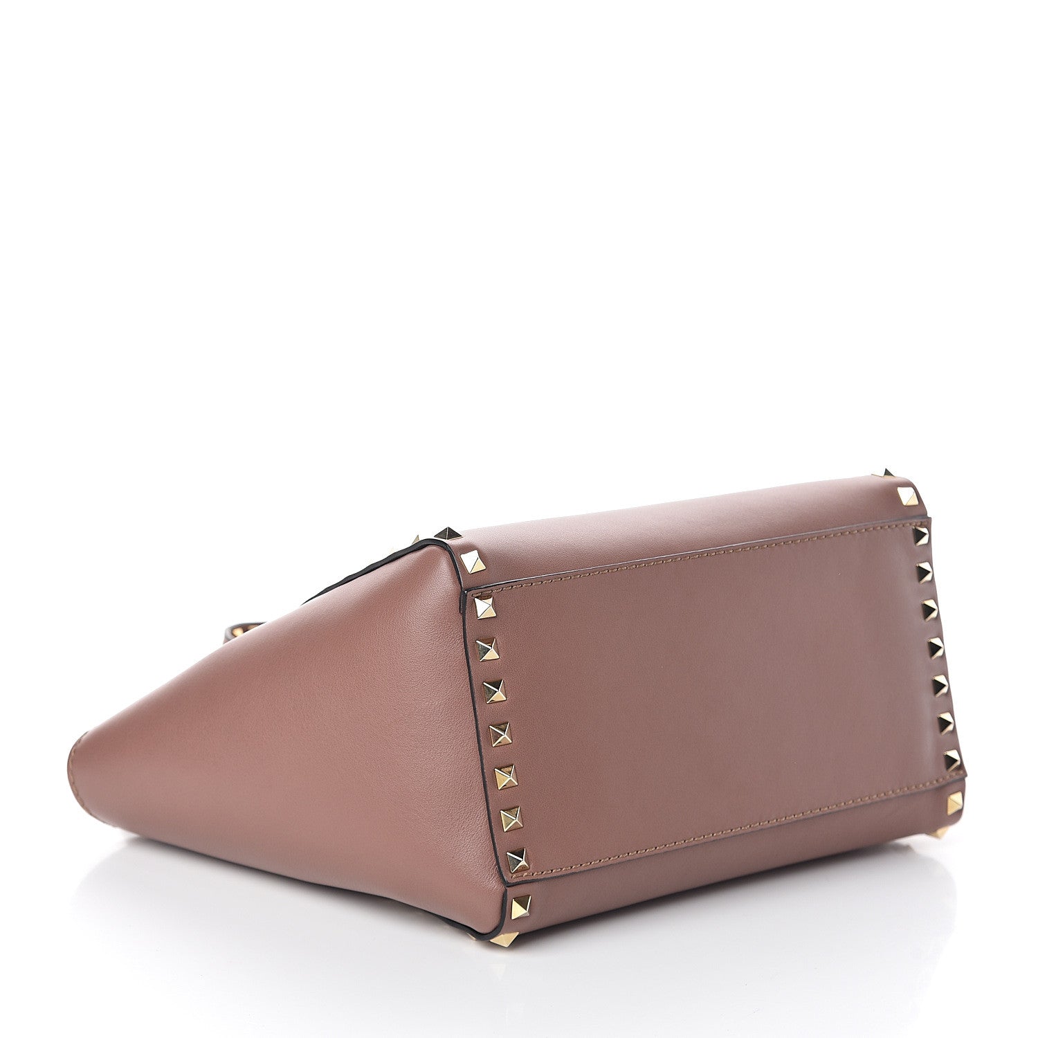 Valentino Garavani Vitello Small Rockstud Double Handle Tote Brownish 3 of 8
