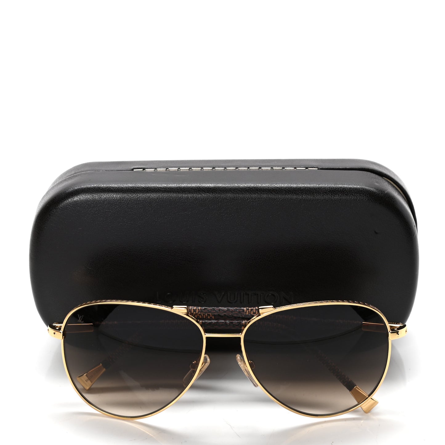 Damier Ebene Conspiration Pilote Aviator Sunglasses Z0202U Gold