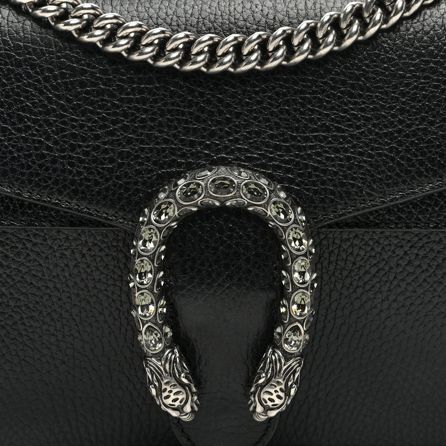 Pebbled Calfskin Small Dionysus Shoulder Bag Black