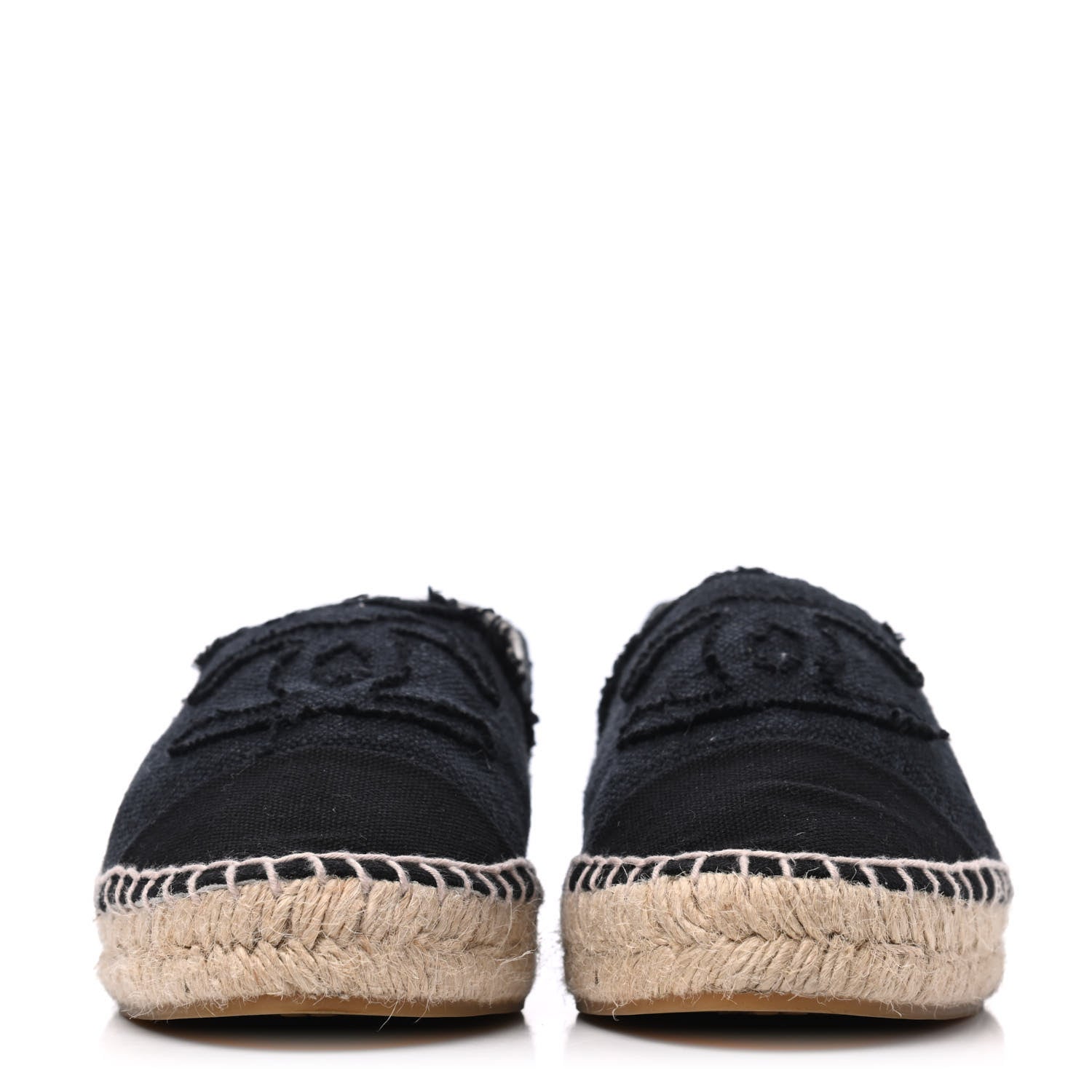 Chanel Linen CC Espadrilles 38 Black 2 of 9