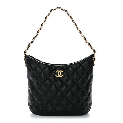 Chanel Lambskin Quilted Large CC Links Hobo Black 1 of 10