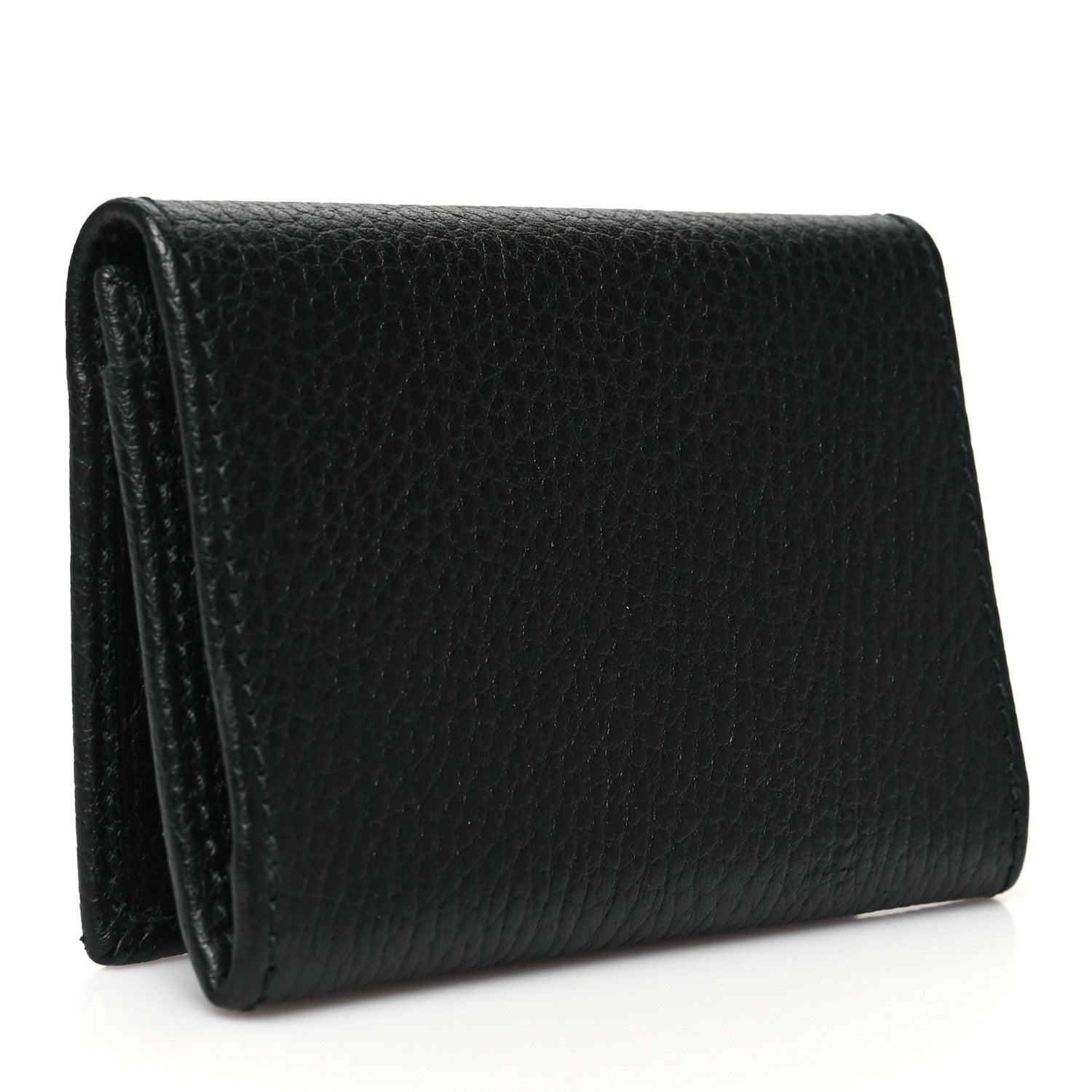 Gucci Pebbled Calfskin GG Marmont Card Case Black 3 of 11