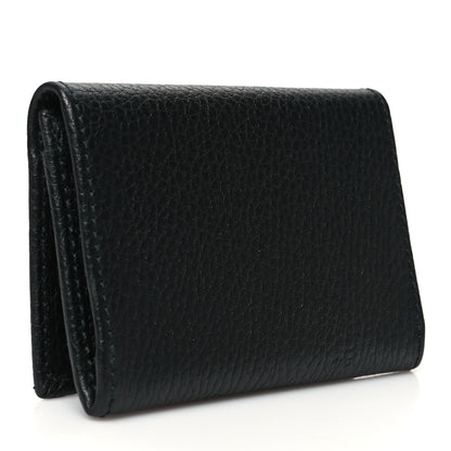 Gucci Pebbled Calfskin GG Marmont Card Case Black 3 of 11