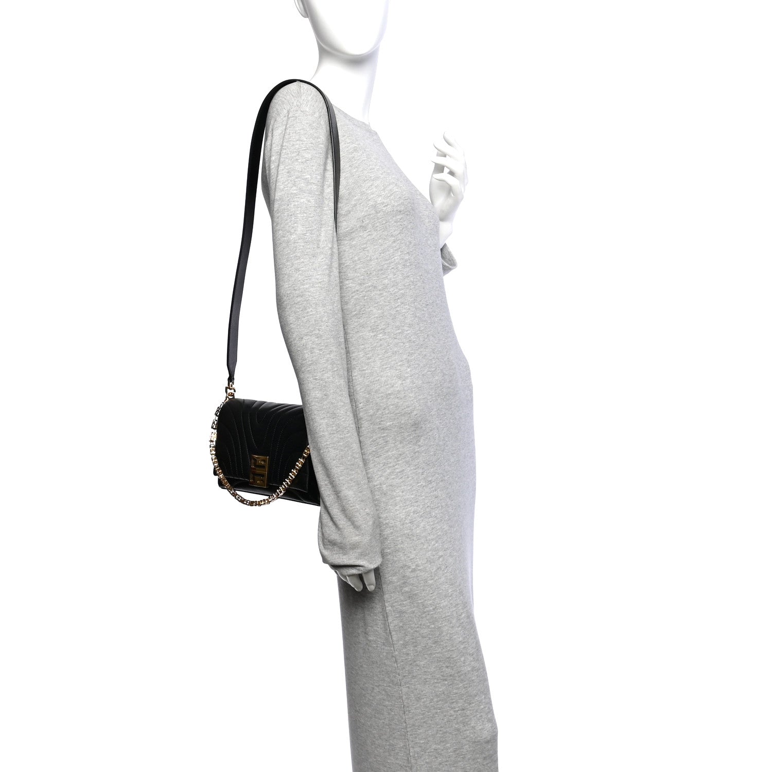 Givenchy Soft Calfskin 4G Quilted Small Shoulder Bag Black 2 of 10