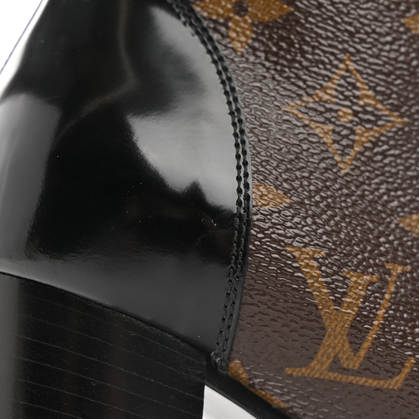 Patent Calfskin Monogram Star Trail Ankle Boots 36.5 Black