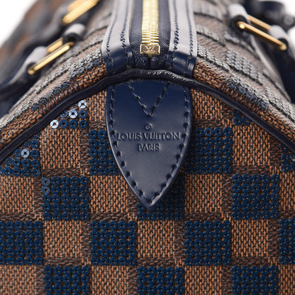 Louis Vuitton Damier Paillettes Speedy 30 Blue 7 of 10
