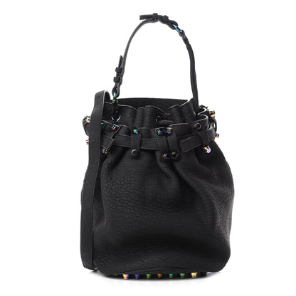 Alexander Wang Pebbled Lambskin Diego Bucket Black Iridescent Hardware 1 of 10