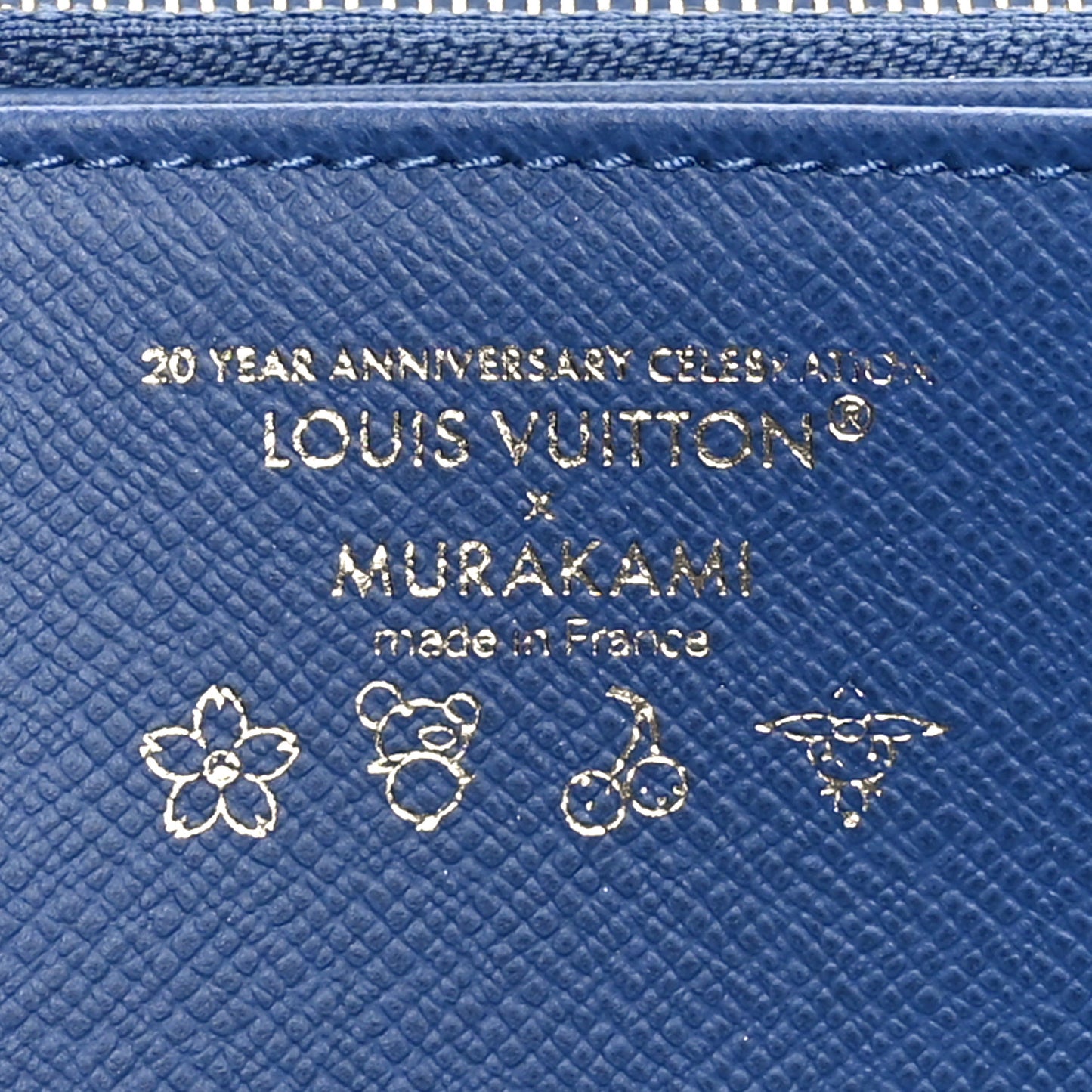 LV X TM Monogram Denim Cerises Zippy Wallet Blue