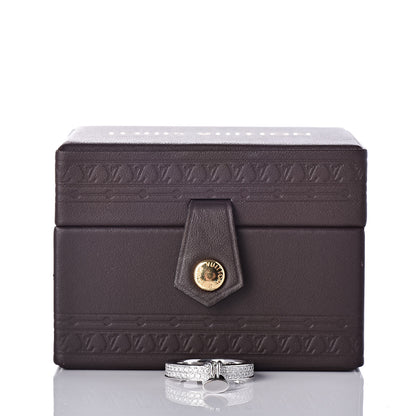 Louis Vuitton 18K White Gold Diamond Lockit Ring 51 5.75 6 of 6