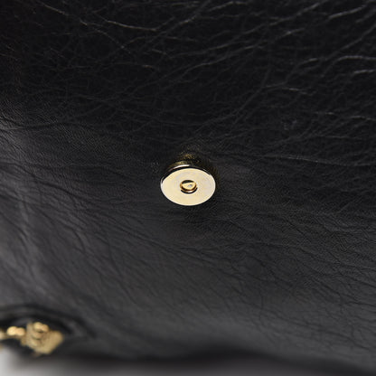 Balenciaga Agneau Giant 12 Gold Hardware Envelope Strap Clutch Black 11 of 12