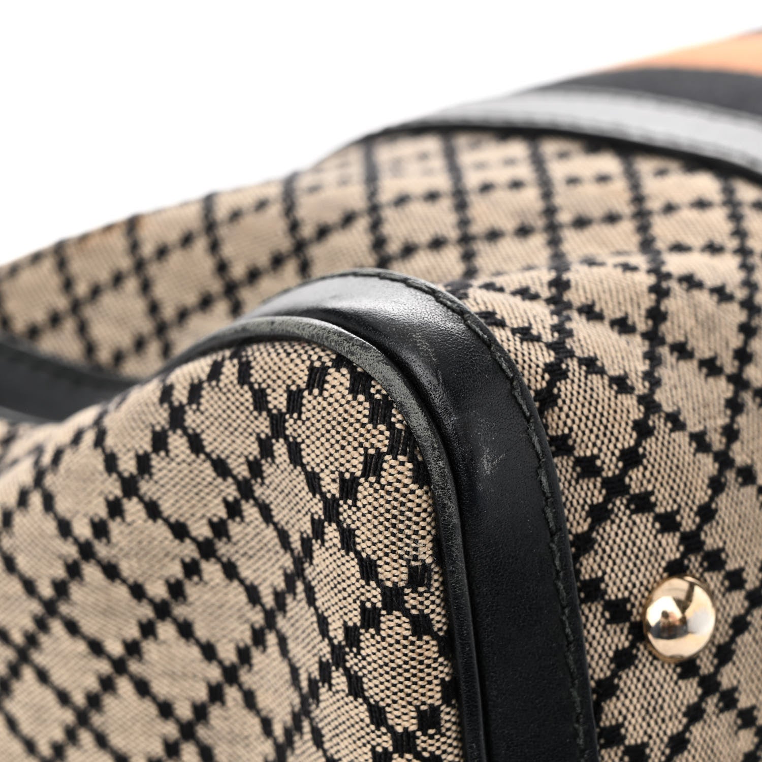 Gucci Diamante Vintage Web Medium Boston Black 10 of 29