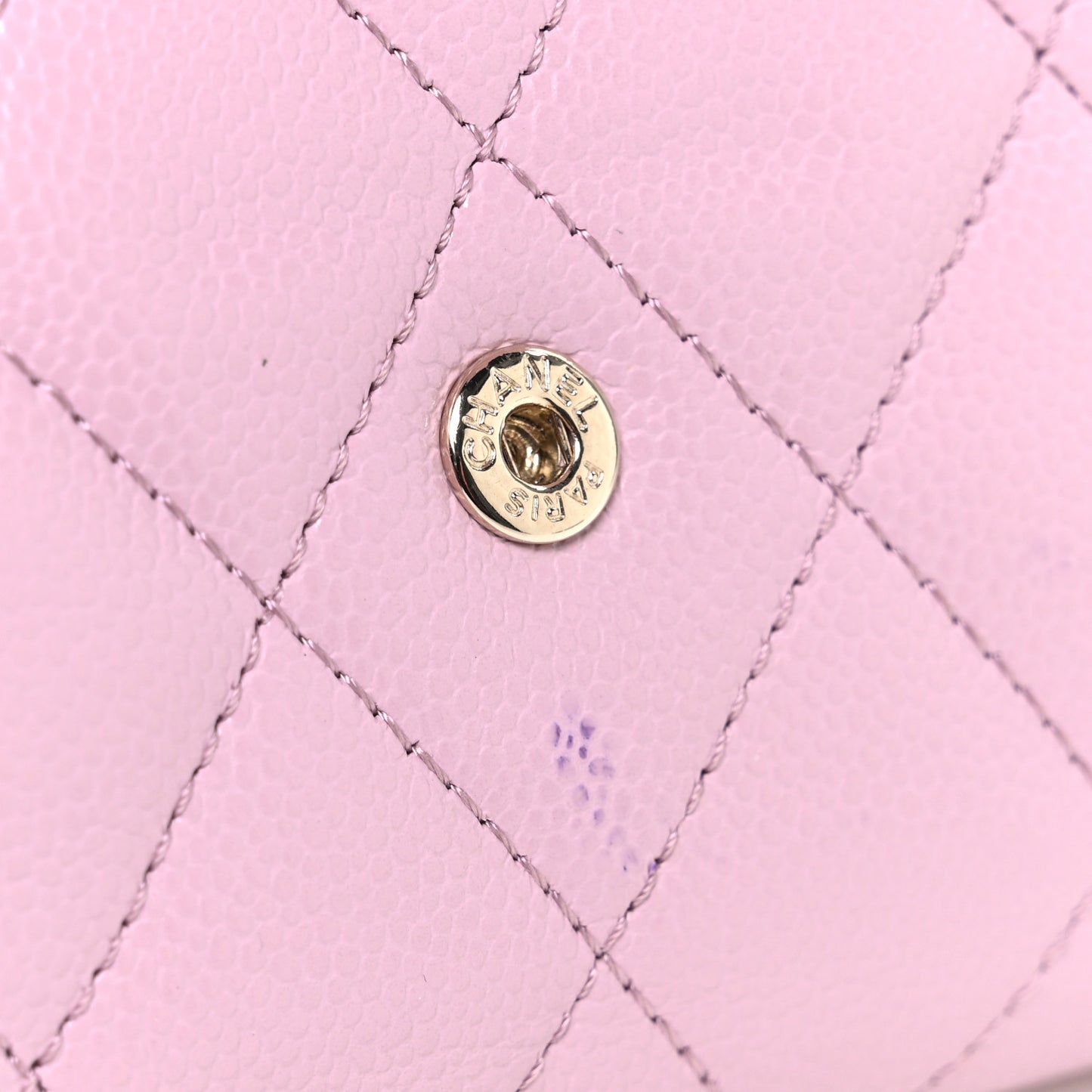 Caviar Quilted Compact Flap Wallet Light Pink