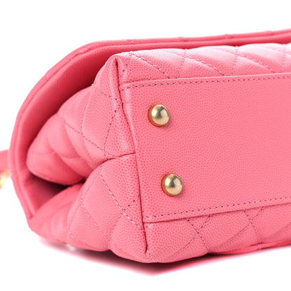 Chanel Caviar Lizard Embossed Quilted Mini Coco Handle Flap Pink 8 of 10