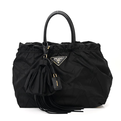 Prada Tessuto Nylon Tassel Tote Black 1 of 13