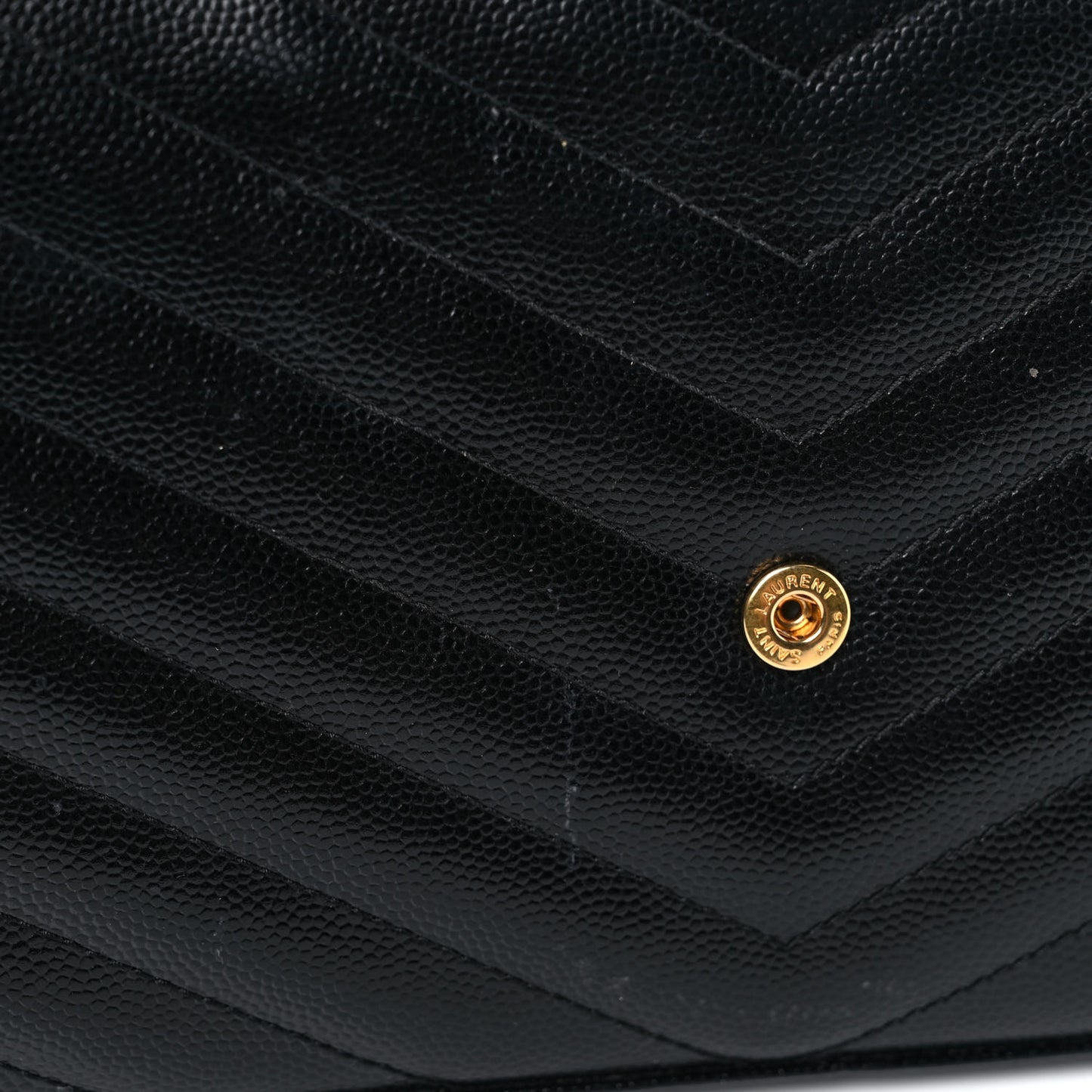 Grain De Poudre Matelasse Chevron Monogram Chain Wallet Black