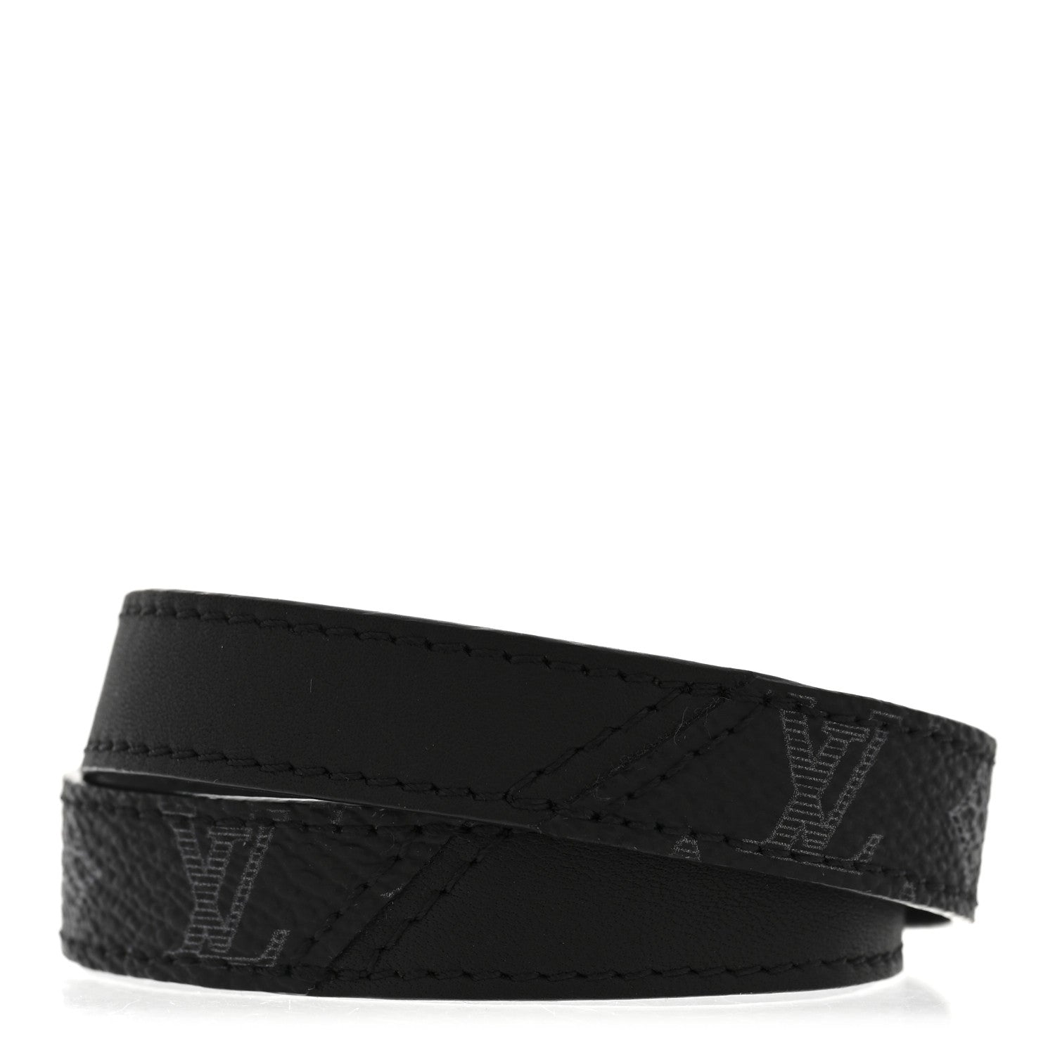 Louis Vuitton Monogram Eclipse LV Initiales Reversible Bracelet 19 3 of 7