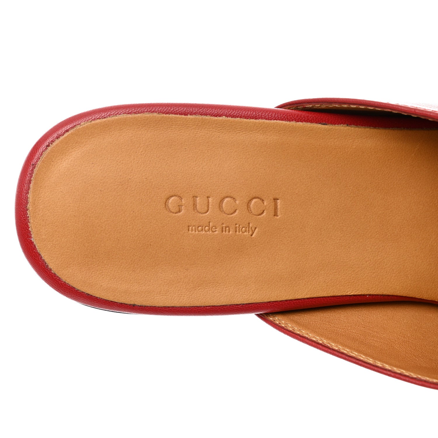 Gucci Malaga Kid Womens Princetown Slippers 37.5 Hibiscus Red 7 of 10