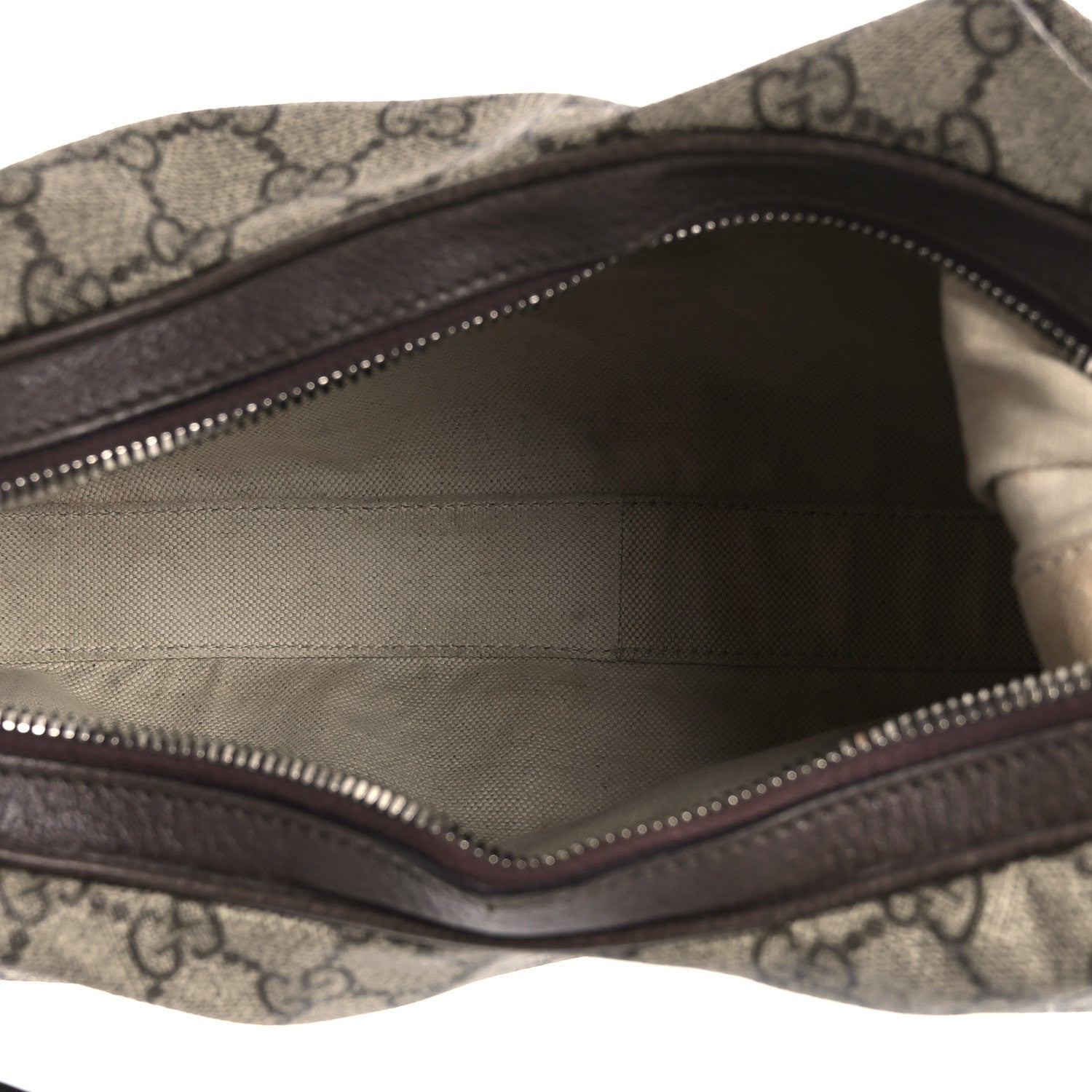 Gucci GG Supreme Monogram Textured Calfskin Web Large Attache Shoulder Bag Beige Ebony New Acero 5 of 13