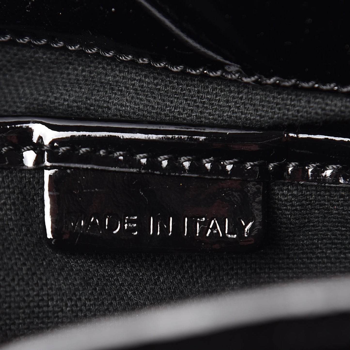 Patent Check Embossed Small Bilmore Tote Black