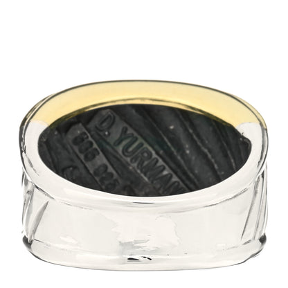 David Yurman Sterling Silver 14K Yellow Gold Cable Cigar Band Ring 53 6.5 2 of 3