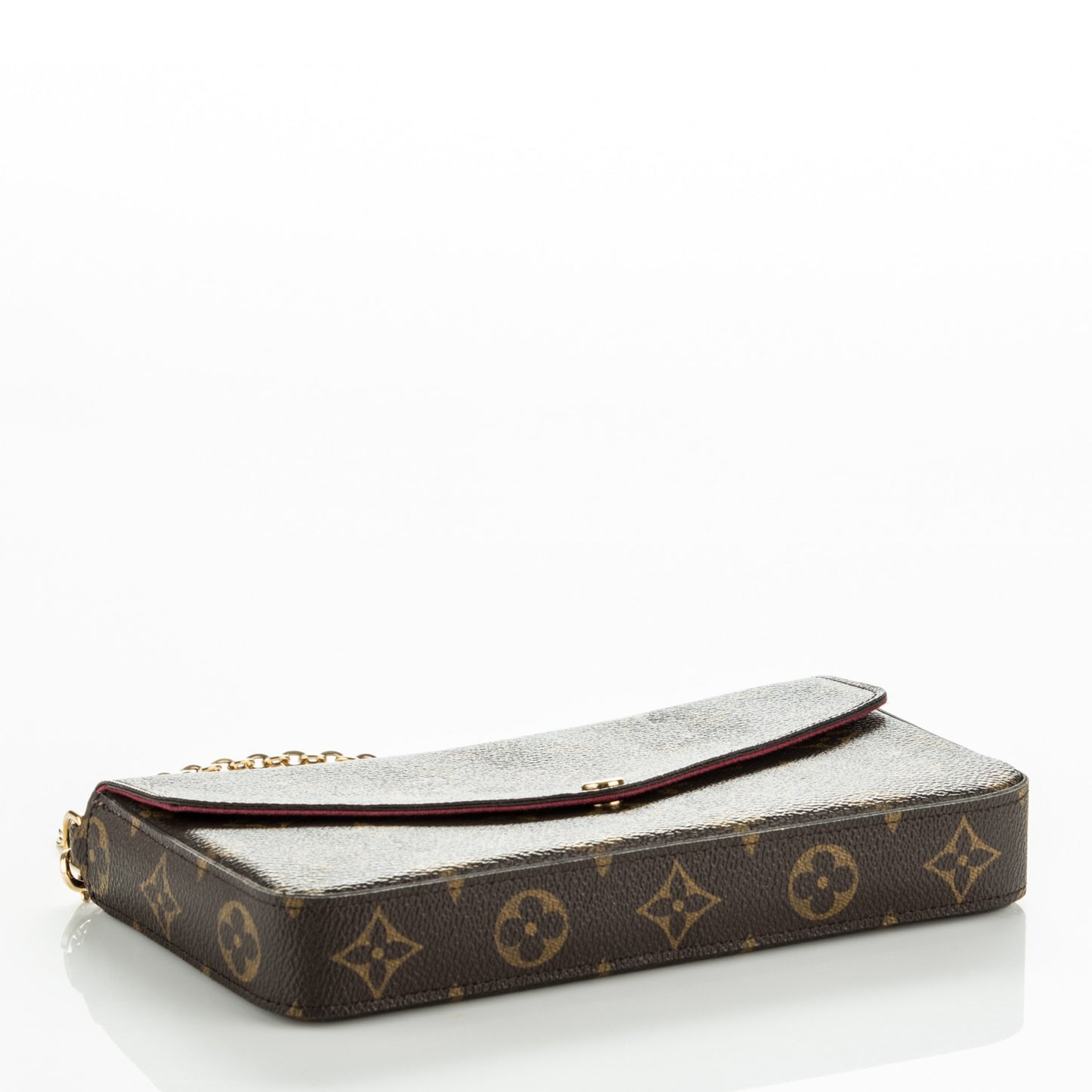 Monogram Pochette Felicie Chain Wallet Fuchsia