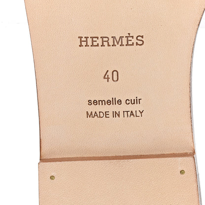 Hermes Box Calfskin Oran Sandals 40 White 6 of 9
