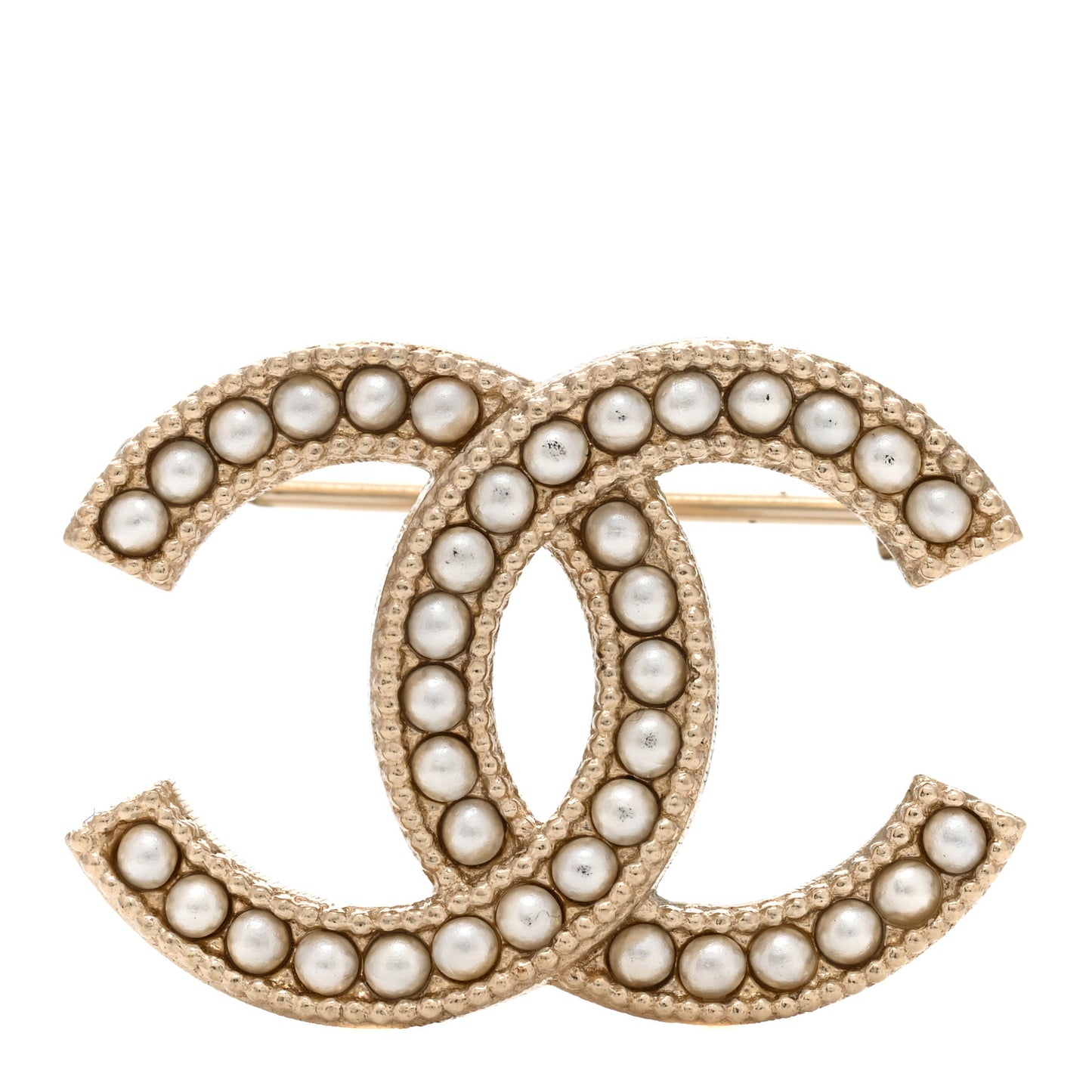Pearl CC Mini Brooch Gold
