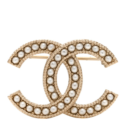 Chanel Pearl CC Mini Brooch Gold 1 of 4