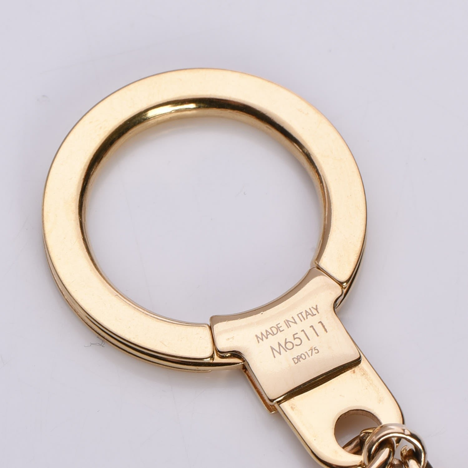 Louis Vuitton Brass Enamel Fleur De Monogram Bag Charm Chain Gold 4 of 5