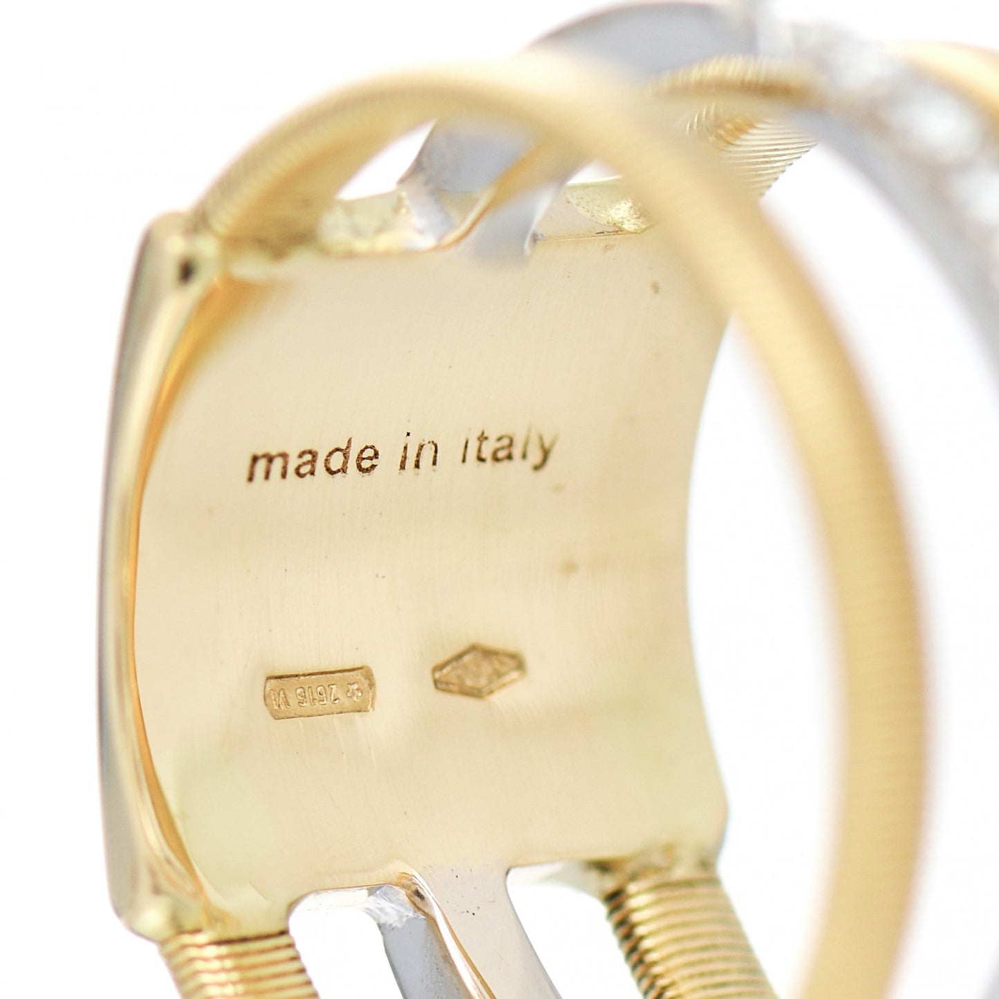18K Yellow White Gold Diamond Triple Masai Ring 50 5.5