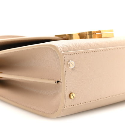 Saint Laurent Grain de Poudre Mini Classic Monogram Cassandra Top Handle Beige 9 of 11