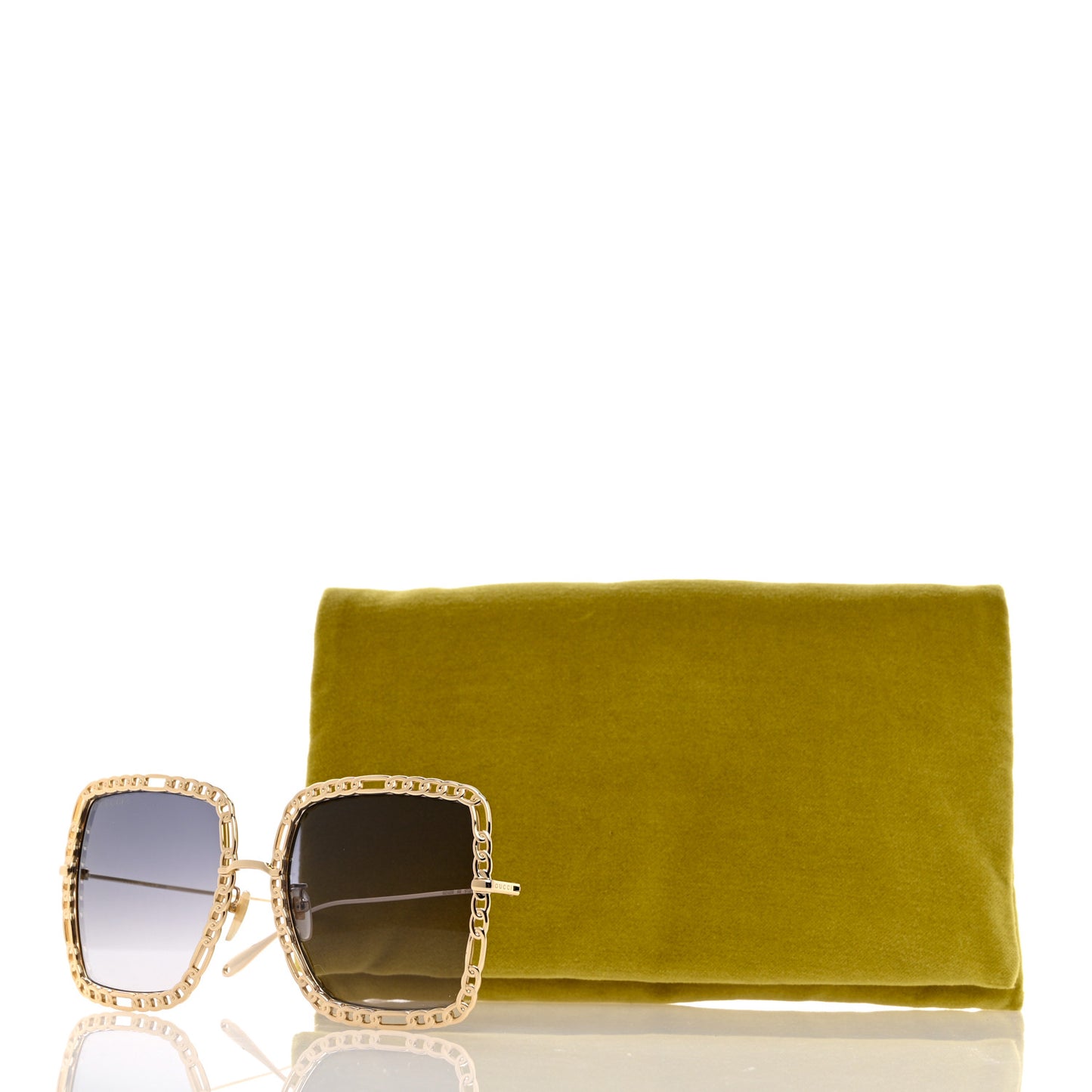 Square Frame Oversized Sunglasses GG1033S Gold