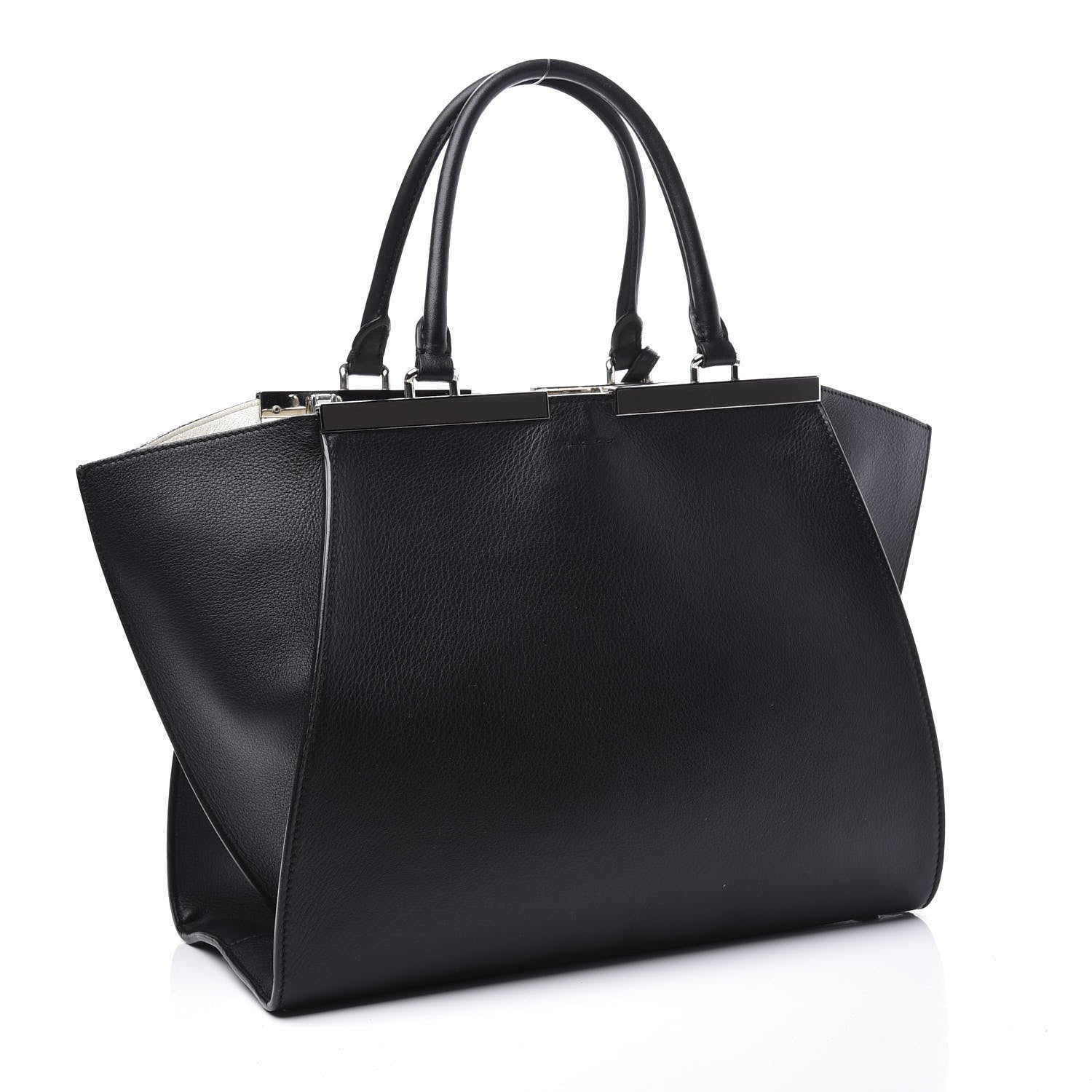 Fendi Vitello Dolce Shiny Nappa Petite 3Jours Tote Black 2 of 13