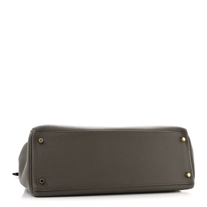 Hermes Taurillon Clemence Kelly Retourne 32 Etain 4 of 13