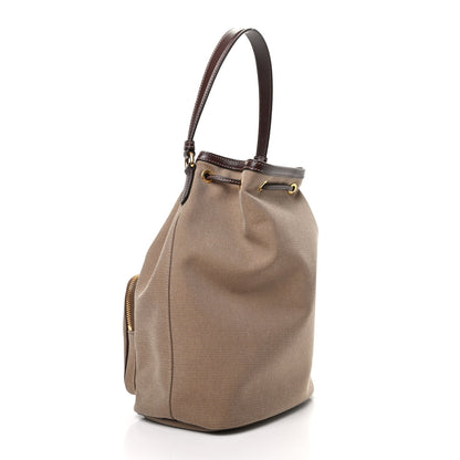 Prada Jacquard Logo Mini Bucket Crossbody Bag Corda Bruciato 3 of 10