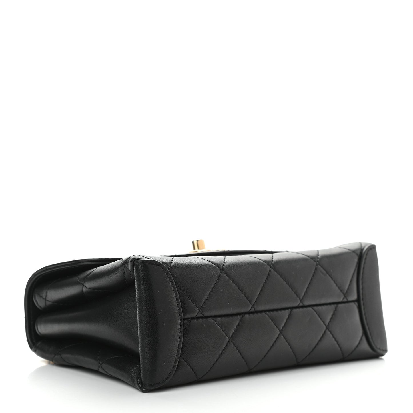 Lambskin Quilted Mini Trendy Spirit Top Handle Flap Black