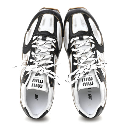 Miu Miu X NEW BALANCE Vitello Deco Bicolor 530 SL Sneakers 37.5 Black White 2 of 9