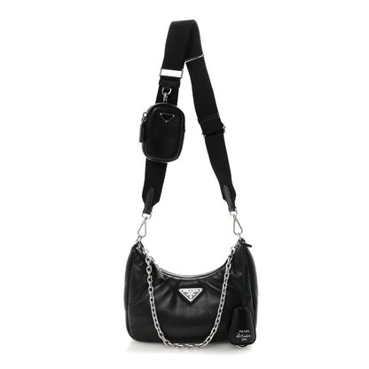 Prada Nappa Soft Padded Re-Edition 2005 Shoulder Bag Black 1 of 9