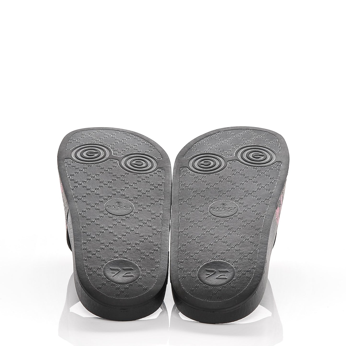 GG Supreme Monogram Bengal Womens Slide Sandals 40 Beige Crop Pink